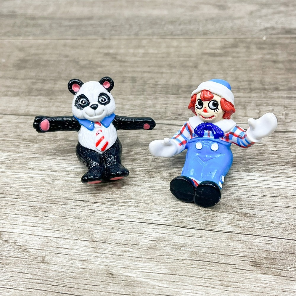 Vintage 1988 MacMillan Raggedy Andy and Panda Mini PVC Figures Lot of 2